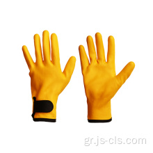 Σειρά νιτρίλια Κίτρινα νάιλον-επένδυση αφρού γάντια νιτρίλιο Velcro